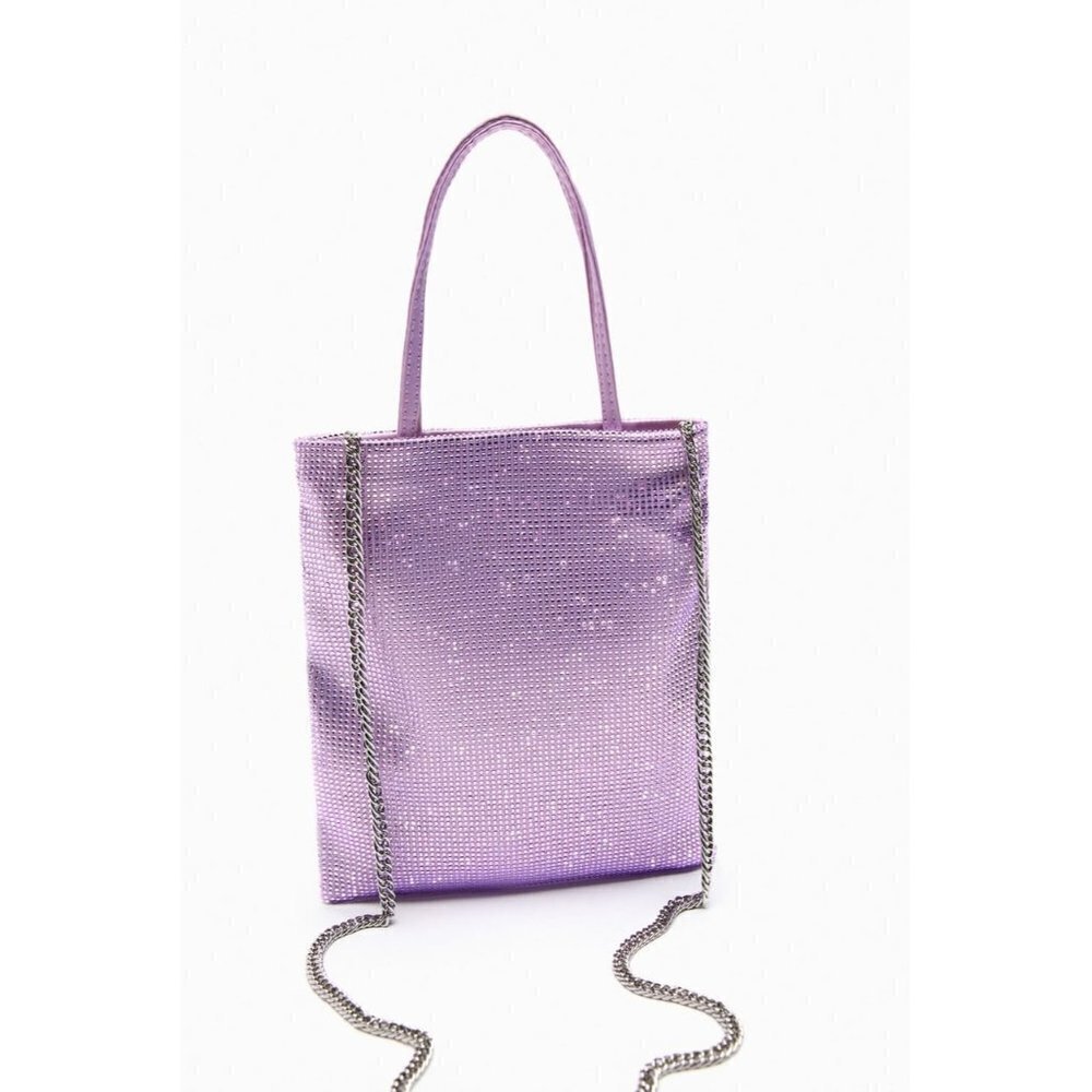 ZARA MINI TOTE BAG WITH RHINESTONES Purple | 6345/110